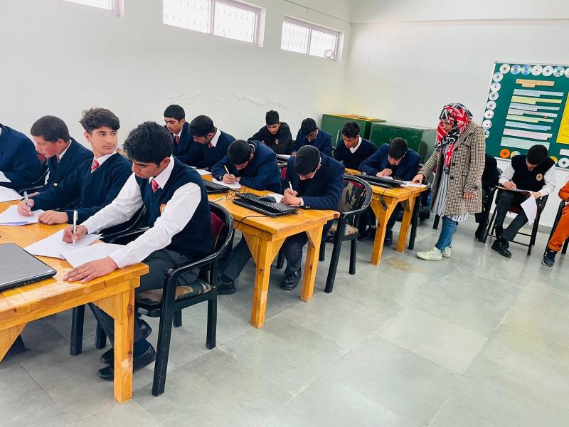 Students writing "Robotics Examination" 28th March 2022