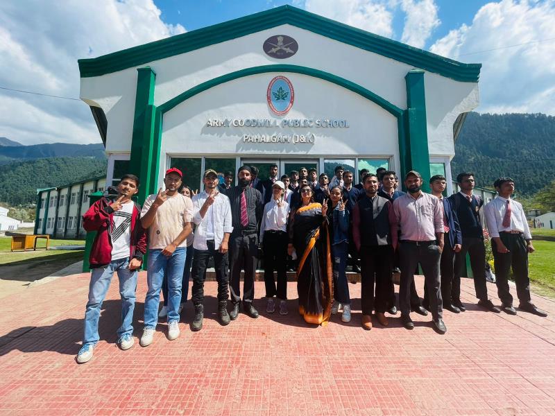 Alumnus Shah Faisal Ali,youngest MMA Trainer of Kashmir, in the school campus