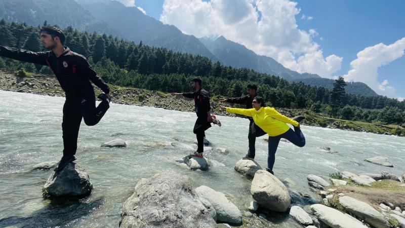 Yoga Day celebration at the beautiful Betab Valley